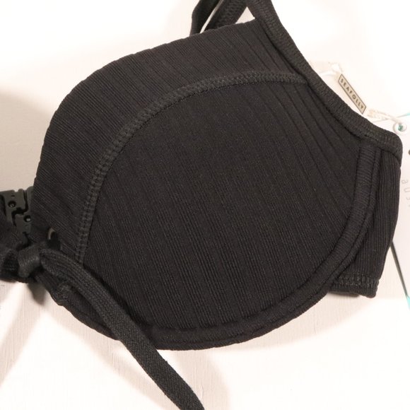 NWT Seafolly Inka Rib Sweetheart Bustier in Black - Picture 12 of 14